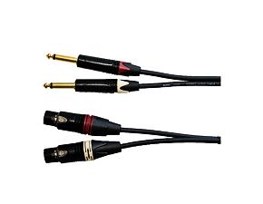 Kabel 2x Jack M 6,3 mm - 2x XLR F