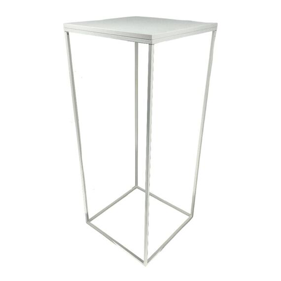 Designový bistro stolek - bílá konstrukce s bílou deskou