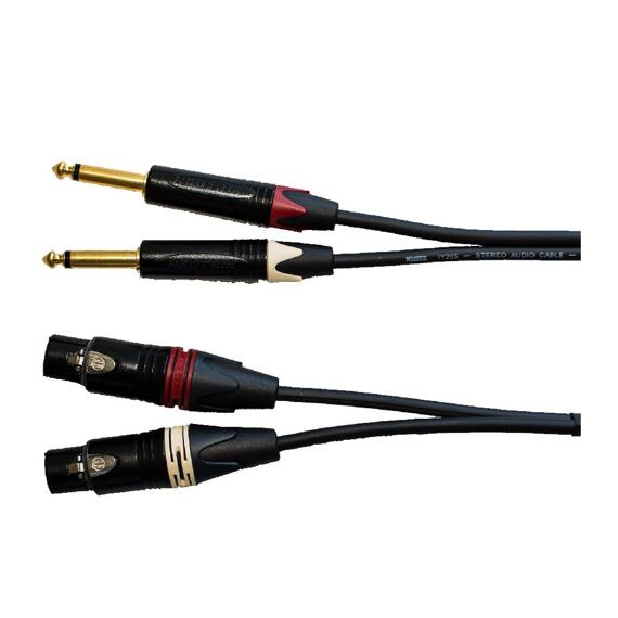 Kabel 2x Jack M 6,3 mm - 2x XLR F